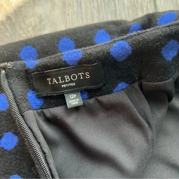 Talbots Polka Dots Wool Blend  Pencil Skirt - Picture 4 of 11